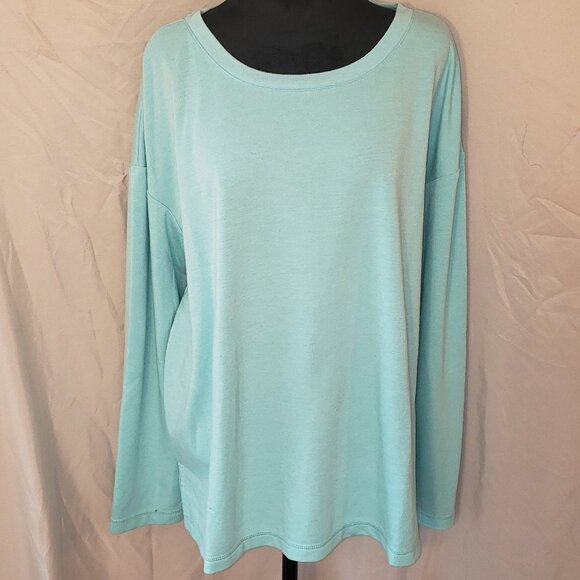 New Directions Intimates XL Light Blue Long Sleeve Top - Picture 1 of 4